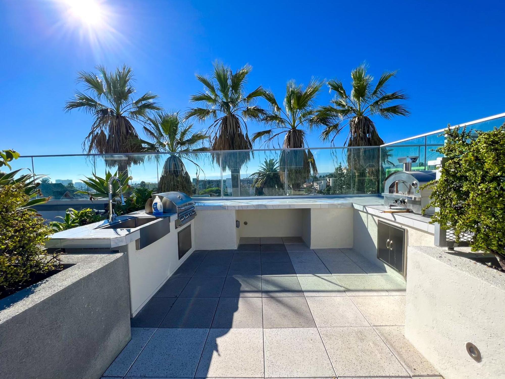 Downtown Los Angeles Skyline Balcony View Modern Penthouse Dış mekan fotoğraf